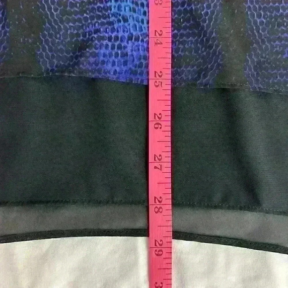 Worthington Womens Size Medium Multi Color Sleeveless Blouse Chiffon Hi Low Hem - Picture 3 of 11